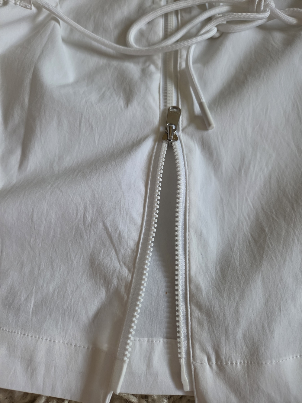 Athleta White Zip-Front Drawstring Shirt - Picture 7 of 8